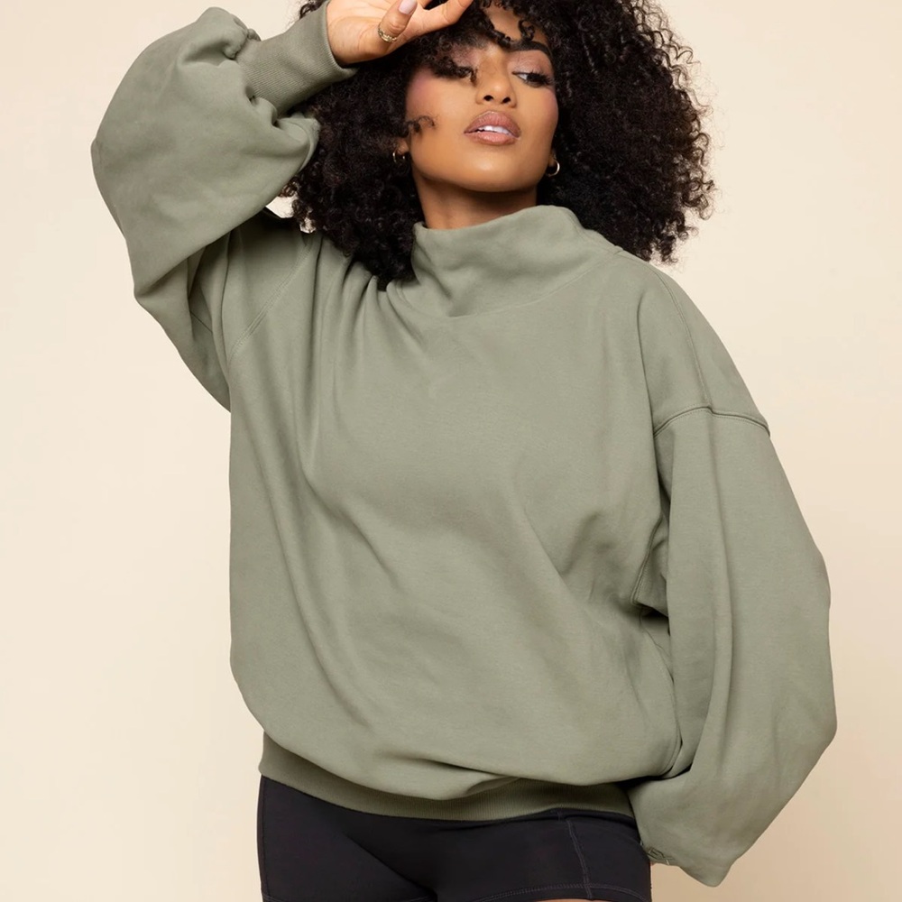 Popflex oversized ooey gooey mock neck sweatshirt